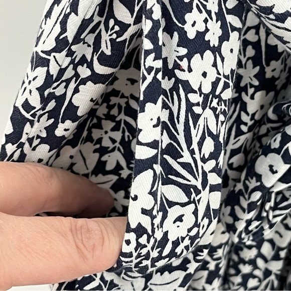 BODEN US 2R Trim Detail Jersey Midi Dress navy blue floral 0521 - Picture 10 of 15